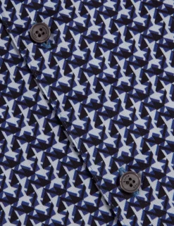 Geometric Print Pure Cotton Short Sleeve Shirt