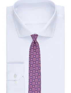 Geometric Tile Print Silk Tie