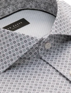 Geo Print Stretch Cotton Slim Fit Shirt