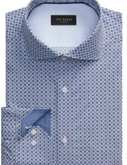 Geo Print Stretch Cotton Slim Fit Shirt