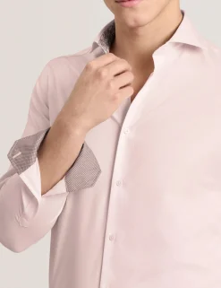 Geo Texture Stretch Cotton Slim Fit Shirt
