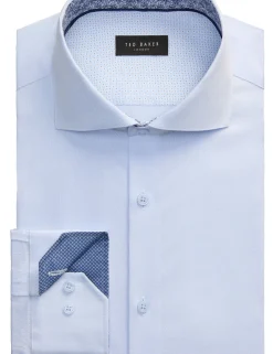 Geo Texture Stretch Cotton Slim Fit Shirt