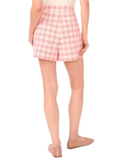 Gingham Tailored High-Waisted Shorts