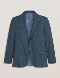 Glen Check Cotton Blend Suit Jacket
