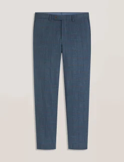 Glen Check Cotton Blend Suit Pants