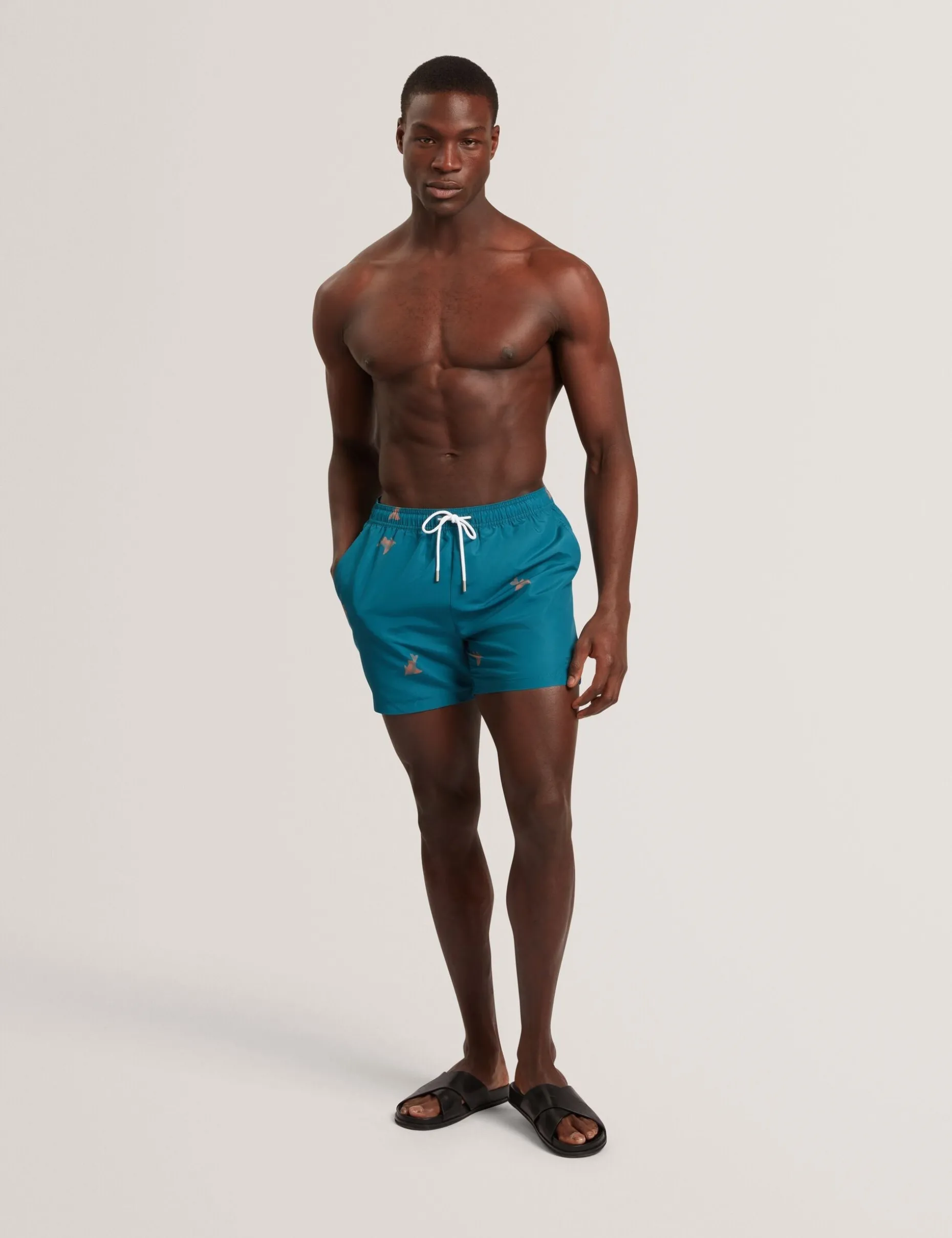 Goldfish Print Drawstring Swim Shorts