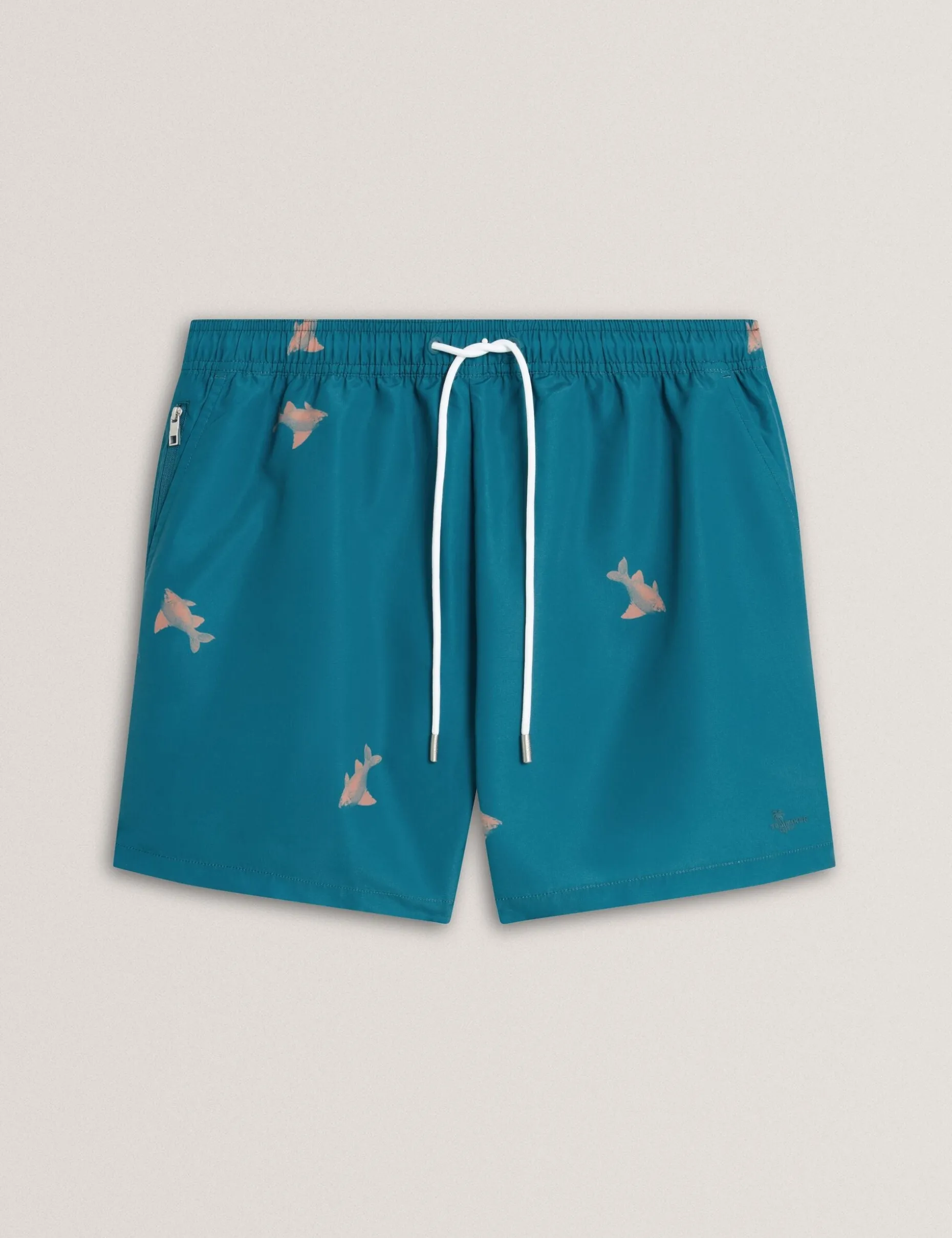 Goldfish Print Drawstring Swim Shorts