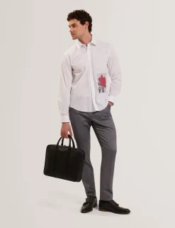 Graphic Patch Relaxed Fit Cotton Shirt