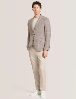Grid Check Cotton Blend Blazer