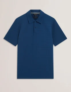Grid Texture Woven Short Sleeve Polo
