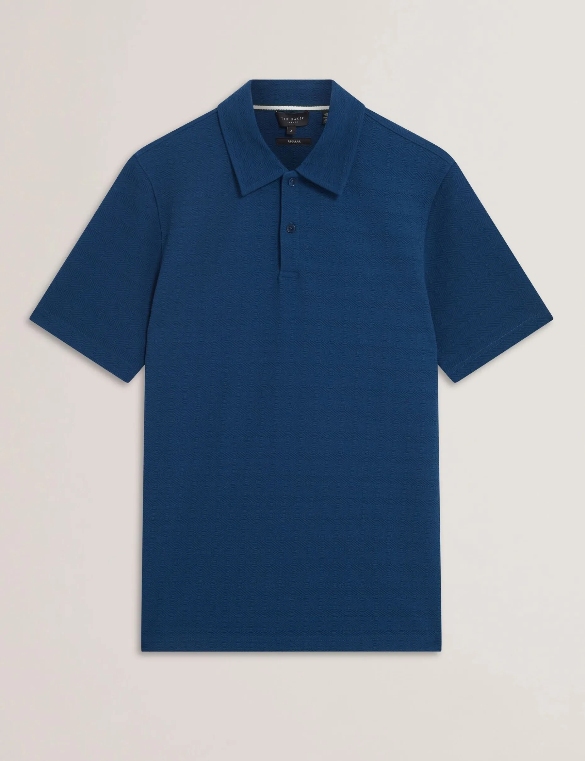 Grid Texture Woven Short Sleeve Polo