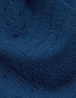 Grid Texture Woven Short Sleeve Polo