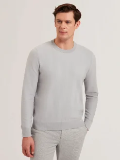 Herringbone Knit Crew Neck Sweater