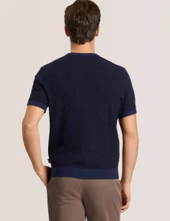 Herringbone Knit Short Sleeve Top