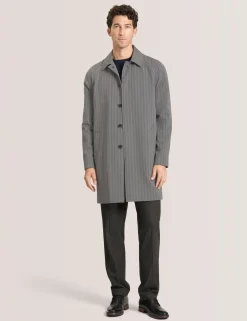 Herringbone Stripe Mac Coat