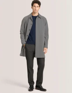 Herringbone Stripe Mac Coat