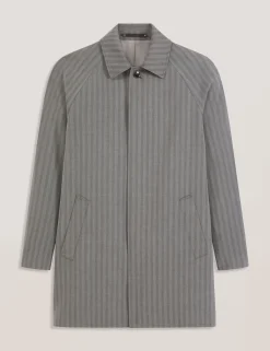 Herringbone Stripe Mac Coat
