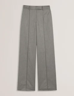 Herringbone Wide Leg Tailored Trousers