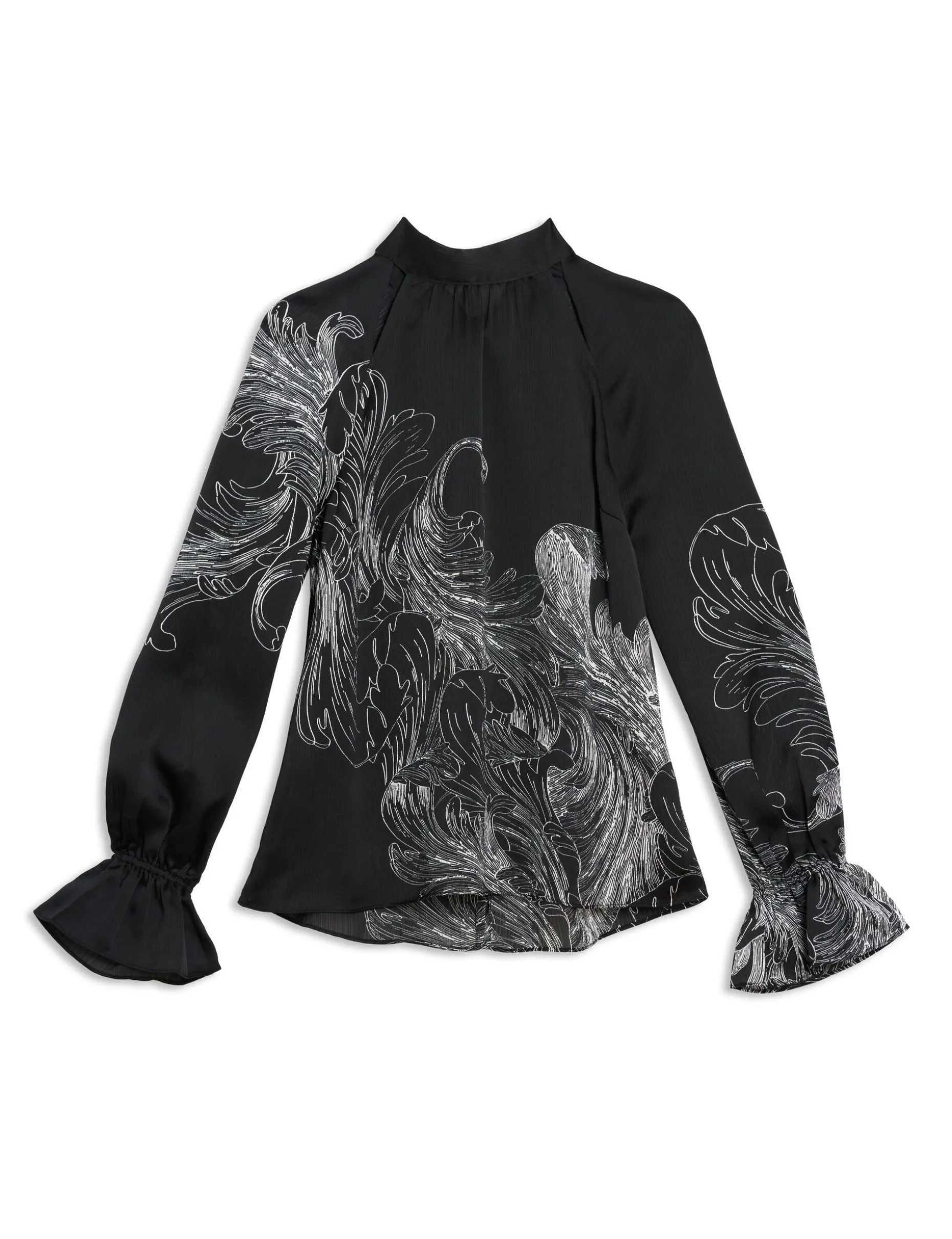 High Neck Long Sleeve Blouse