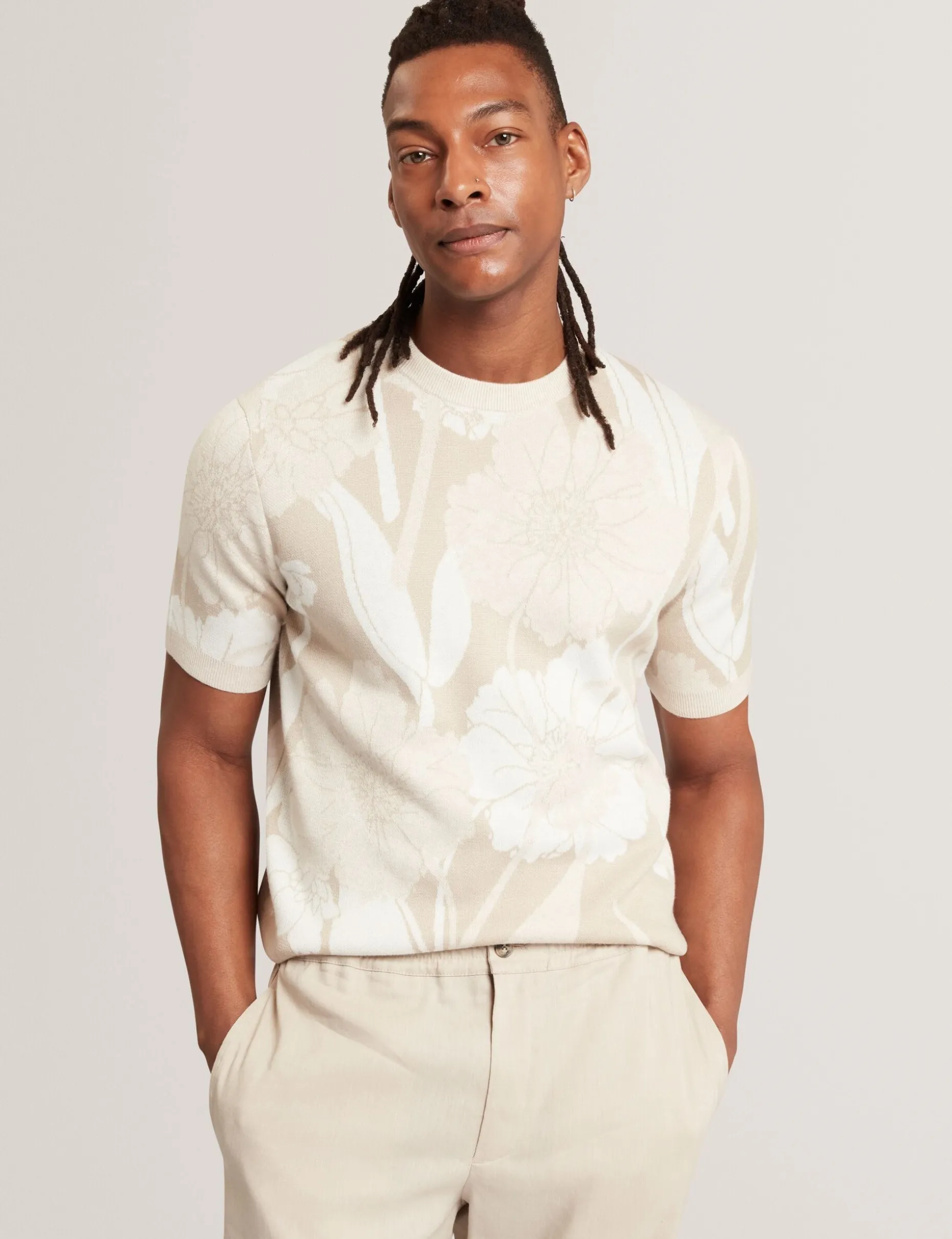 Jacquard Botanical Wool Blend T-Shirt