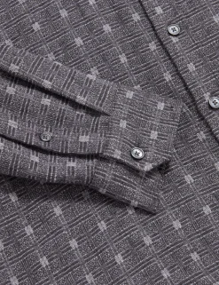 Jacquard Check Woven Long Sleeve Shirt