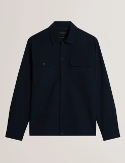 Jacquard Dotted Texture Utility Overshirt