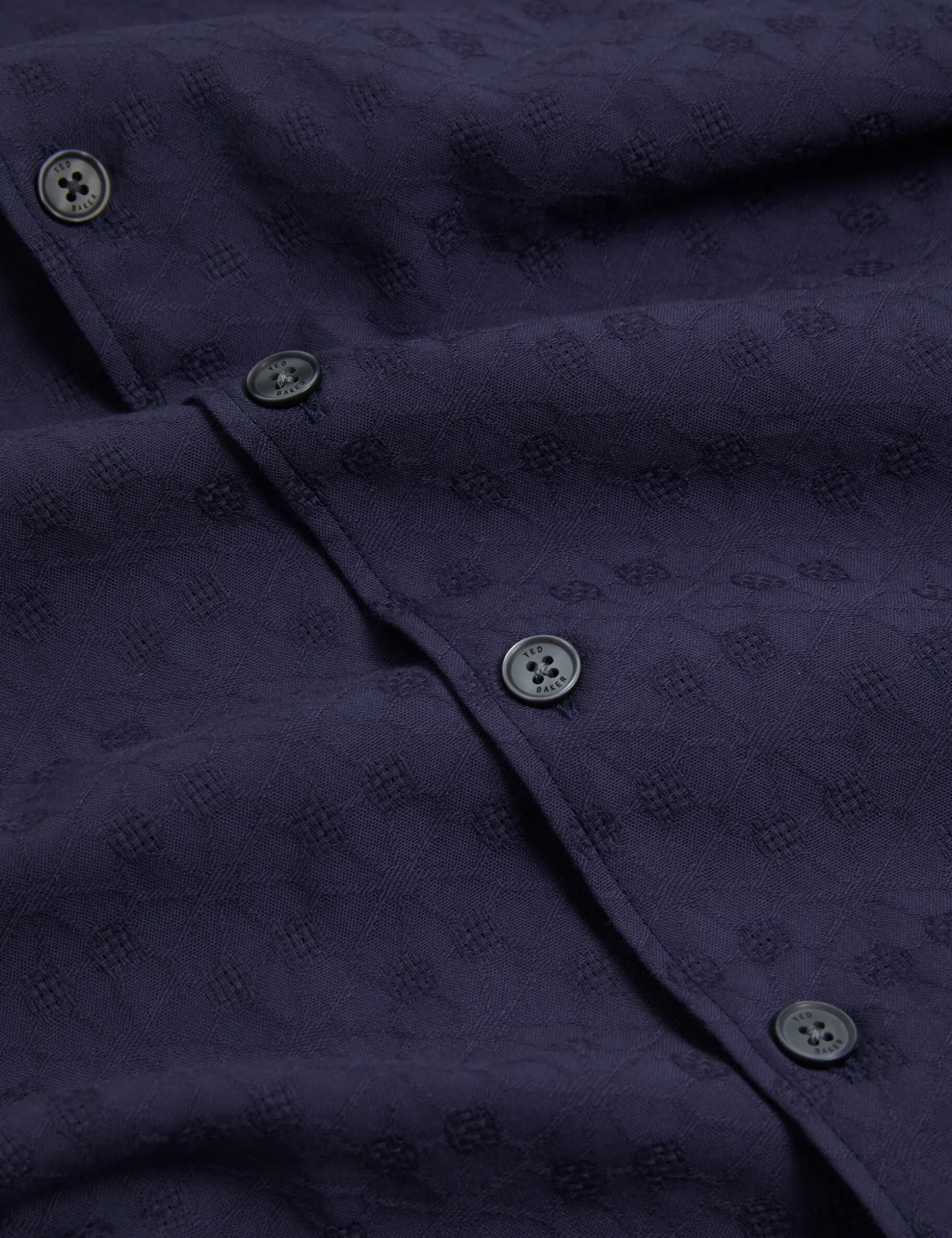 Jacquard Floral Cotton Short Sleeve Shirt