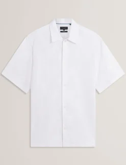 Jacquard Leaf Texture Short Sleeve Shirt