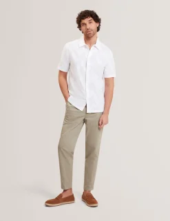 Jacquard Leaf Texture Short Sleeve Shirt