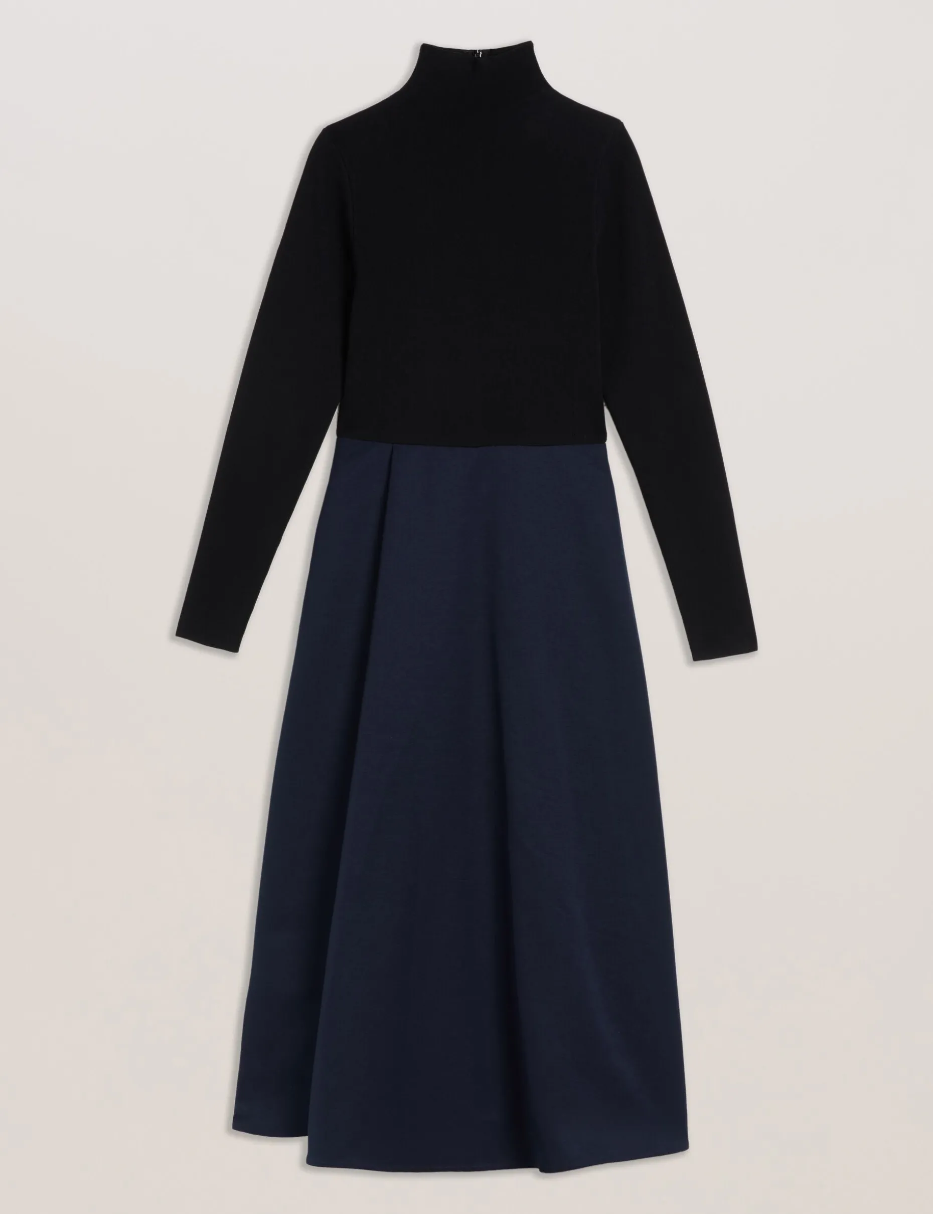 Knit Bodice Midi Dress With Wrap Skirt