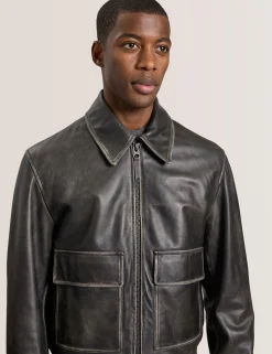 Leather Bomber Jacket