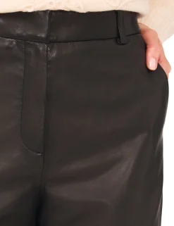 Leather Straight Leg Trousers