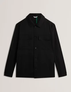 Lightweight Wool Blend Shirt Jacket