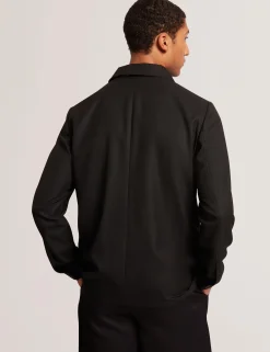 Lightweight Wool Blend Shirt Jacket