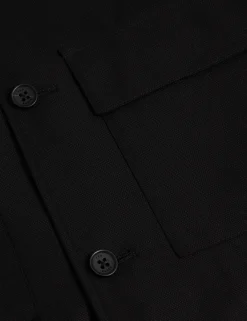 Lightweight Wool Blend Shirt Jacket