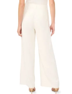Linen Blend Tailored Wide Leg Pants
