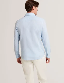 Linen Cotton Woven Long Sleeve Shirt