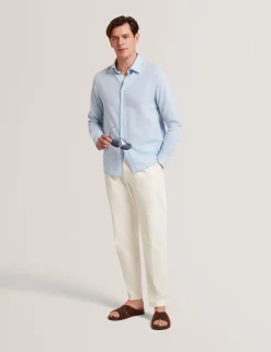 Linen Cotton Woven Long Sleeve Shirt