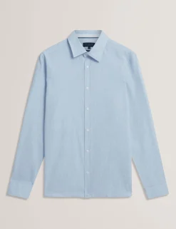Linen Cotton Woven Long Sleeve Shirt