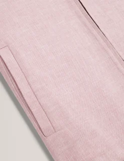 Linen Cotton Zip-Up Harrington Jacket
