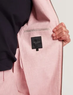 Linen Cotton Zip-Up Harrington Jacket