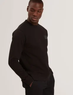 Logo Patch Cotton Crew Neck Sweatshirt