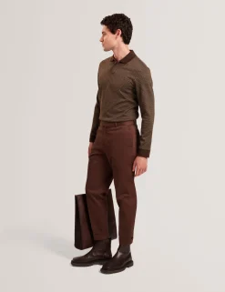 Long Sleeve Geo Jacquard Polo
