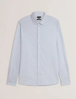 Long Sleeve Geo Print Shirt