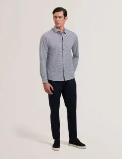 Long Sleeve Geo Print Shirt
