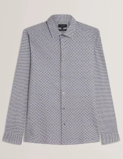 Long Sleeve Geo Print Shirt