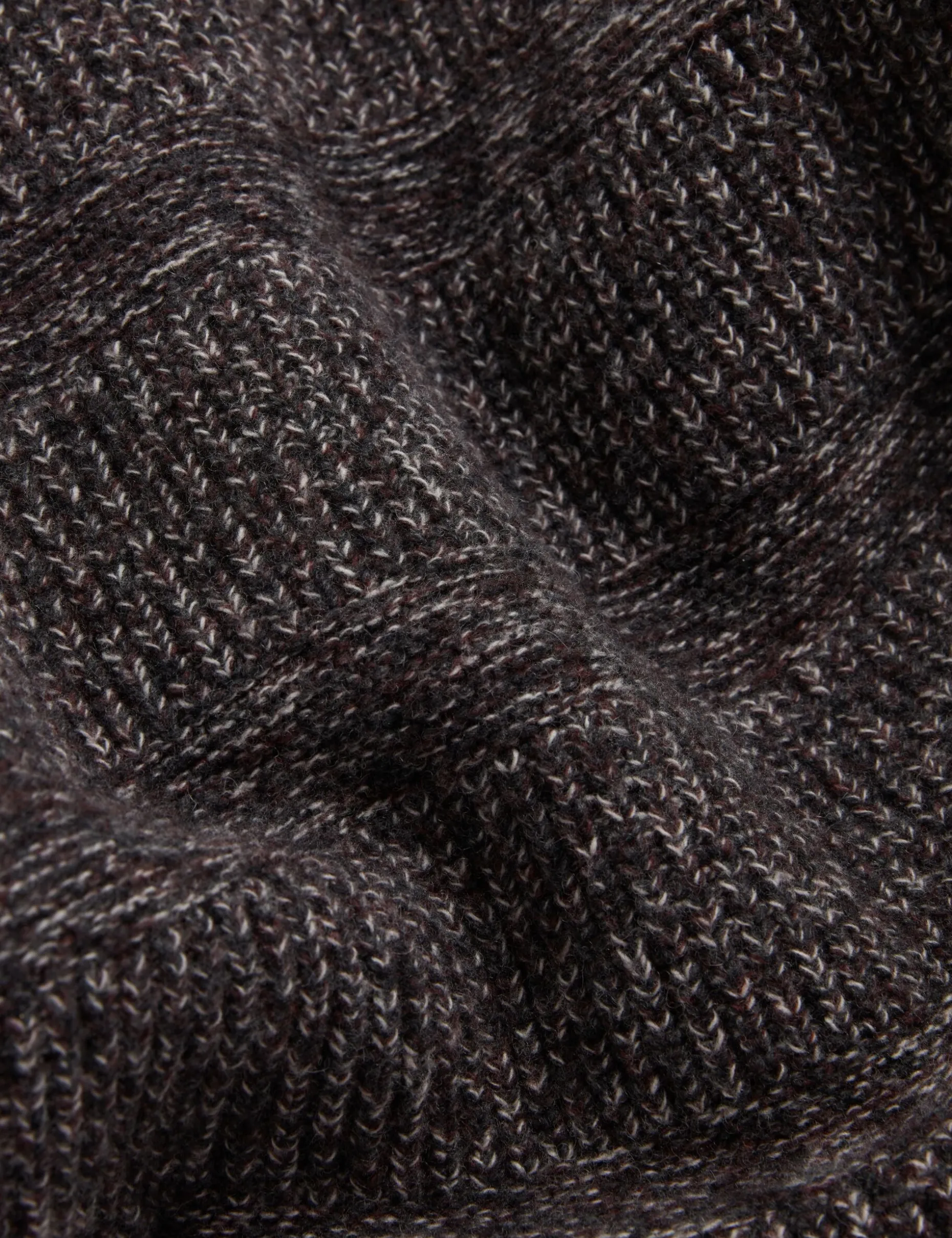 Marled Wool Knit Crew Neck Sweater