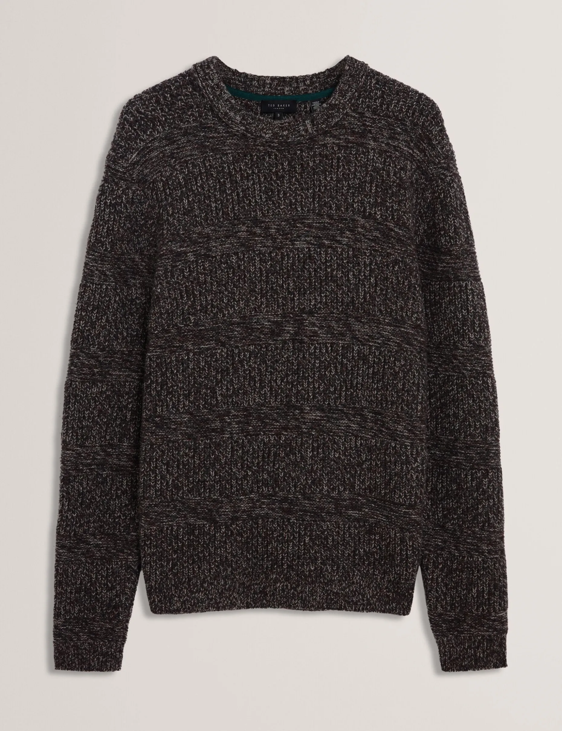 Marled Wool Knit Crew Neck Sweater