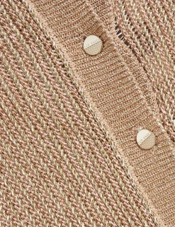 Metallic Knit Cropped Cardigan