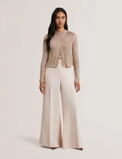 Metallic Knit Cropped Cardigan